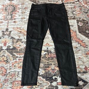 MOTHER The Looker Skinny Jeans Dare I Be Happy? Coated Black sz 28